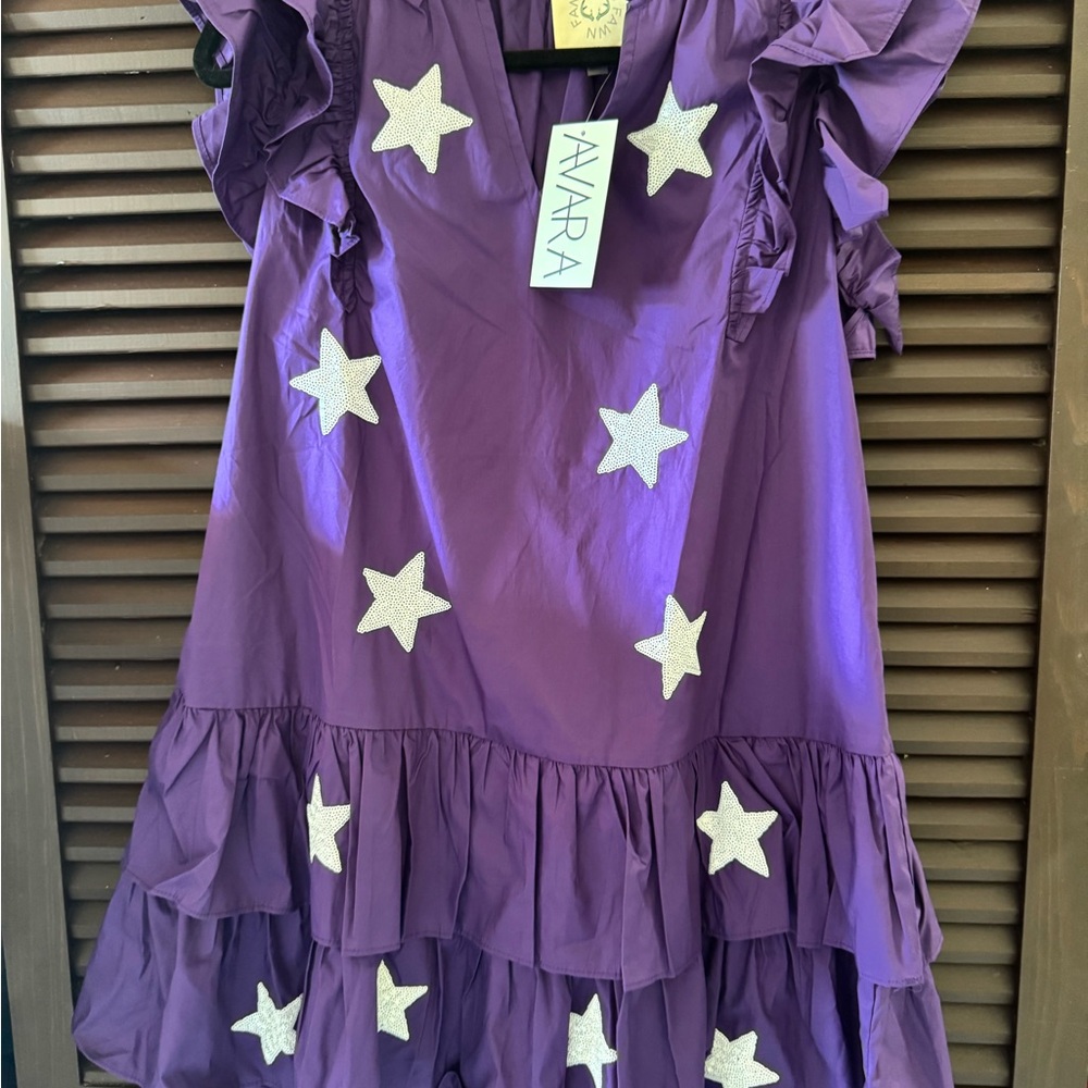 Purple Dress with Star Accents